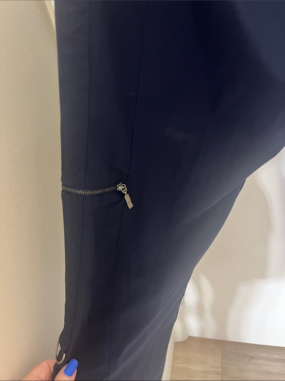 Chico's dark navy women's Cargo Pants with Zip Accents - Picture 3 of 8